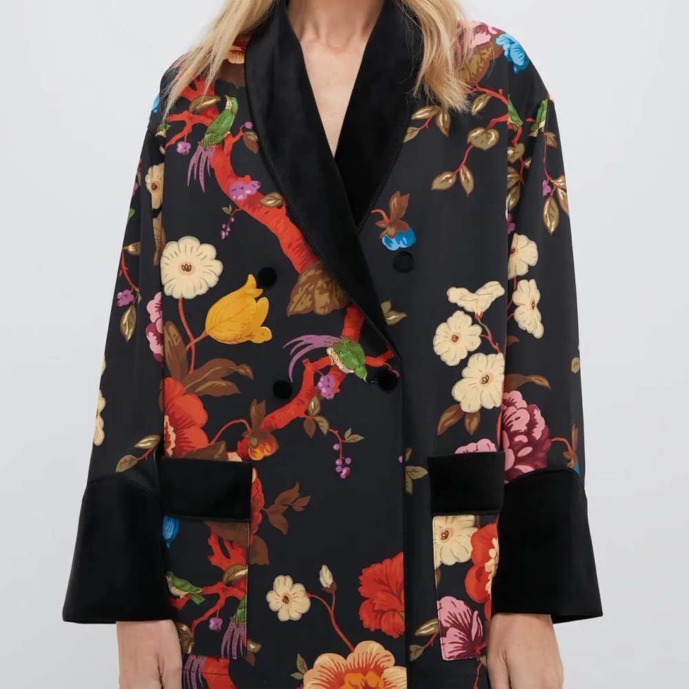 Tuckernuck Floral Baroque Smoking Jacket XS - WORN ONCE!